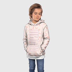Толстовка-худи детская Диана по-вертикали с розовым фоном, цвет: 3D-белый — фото 2