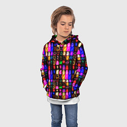 Толстовка-худи детская Neon glowing objects, цвет: 3D-белый — фото 2