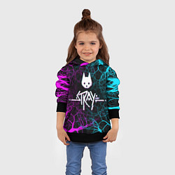 Толстовка-худи детская Stray - neon, цвет: 3D-черный — фото 2