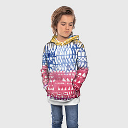 Толстовка-худи детская Абстракция Город Эдварда Мунка, цвет: 3D-белый — фото 2