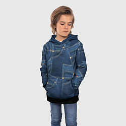 Толстовка-худи детская Джинсовка jeans, цвет: 3D-черный — фото 2