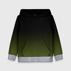 Толстовка-худи детская Черный и хвойный зеленый градиент, цвет: 3D-меланж