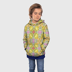 Толстовка-худи детская Стеклянный разноцветный калейдоскоп, цвет: 3D-синий — фото 2