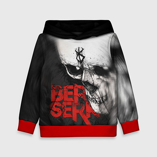Детская толстовка Berserk - Череп с клеймом жертвы / 3D-Красный – фото 1