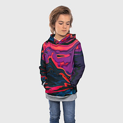 Толстовка-худи детская Текстура масляное пятно, цвет: 3D-меланж — фото 2