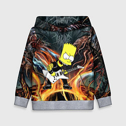 Толстовка-худи детская Барт Симпсон - соло на гитаре, цвет: 3D-меланж