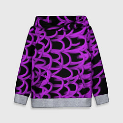 Толстовка-худи детская Нити из фиолетовой краски, цвет: 3D-меланж