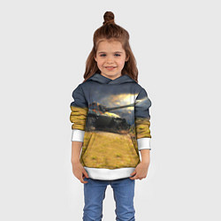 Толстовка-худи детская Танк Е100, цвет: 3D-белый — фото 2