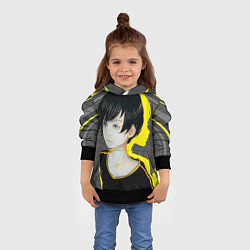 Толстовка-худи детская Аниме девушка с тенью, цвет: 3D-черный — фото 2