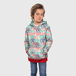 Толстовка-худи детская Пять оттенков граффити, цвет: 3D-красный — фото 2