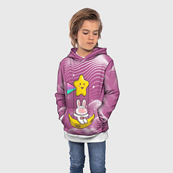 Толстовка-худи детская Эмонг Ас в костюме зайчика, цвет: 3D-белый — фото 2