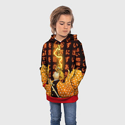 Толстовка-худи детская Иероглифы - Зеницу - Клинок, цвет: 3D-красный — фото 2