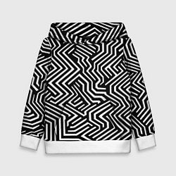 Толстовка-худи детская Гипнотические узоры, цвет: 3D-белый