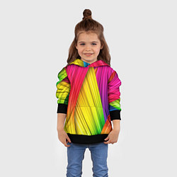 Толстовка-худи детская Multicolored ribbons, цвет: 3D-черный — фото 2