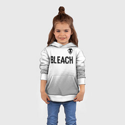 Толстовка-худи детская Bleach glitch на светлом фоне: символ сверху, цвет: 3D-белый — фото 2