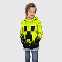 Толстовка-худи детская Creeper neon, цвет: 3D-меланж — фото 2