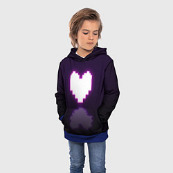 Толстовка-худи детская Undertale heart neon, цвет: 3D-синий — фото 2