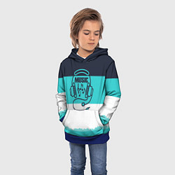 Толстовка-худи детская Твой ритм, цвет: 3D-синий — фото 2