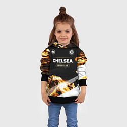 Толстовка-худи детская Chelsea legendary sport fire, цвет: 3D-черный — фото 2