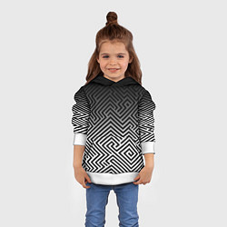 Толстовка-худи детская Геометрические узоры с градиентом, цвет: 3D-белый — фото 2