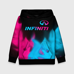 Толстовка-худи детская Infiniti - neon gradient: символ сверху, цвет: 3D-черный