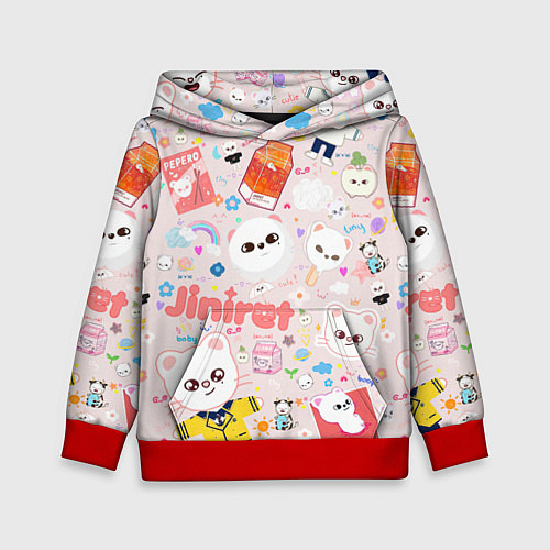 Детская толстовка Skzoo Jinniret pattern cartoon avatar / 3D-Красный – фото 1