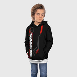 Толстовка-худи детская Samurai - Красный техно - Киберпанк, цвет: 3D-белый — фото 2