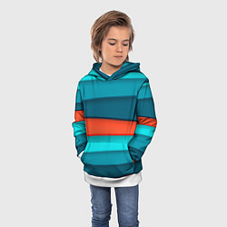 Толстовка-худи детская Геометрические непараллельные пластины, цвет: 3D-белый — фото 2