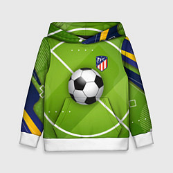 Толстовка-худи детская Atletico madrid Мяч, цвет: 3D-белый