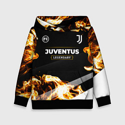 Толстовка-худи детская Juventus legendary sport fire, цвет: 3D-черный