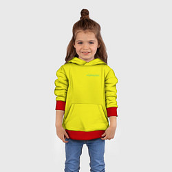 Толстовка-худи детская Киберпанк - Лого Дэвида, цвет: 3D-красный — фото 2