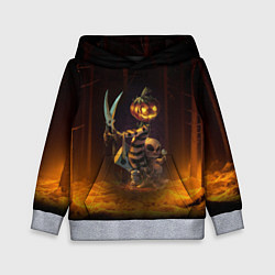 Толстовка-худи детская Пугало с ножницами - Halloween, цвет: 3D-меланж