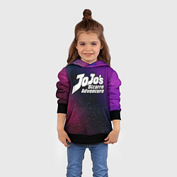 Толстовка-худи детская JoJo Bizarre Adventure gradient space, цвет: 3D-черный — фото 2