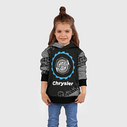 Толстовка-худи детская Chrysler в стиле Top Gear со следами шин на фоне, цвет: 3D-черный — фото 2