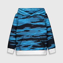 Толстовка-худи детская Волны Камуфляж, цвет: 3D-белый