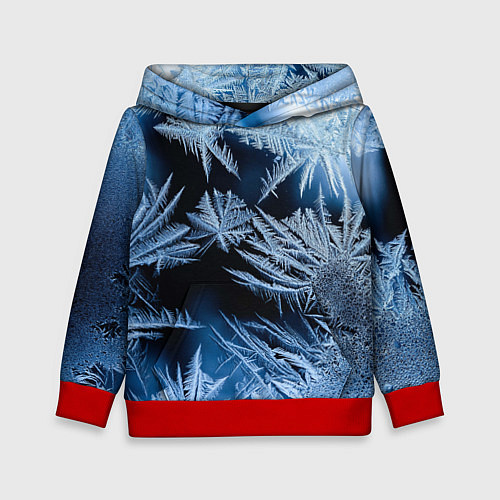 Детская толстовка Морозный узор на стекле / 3D-Красный – фото 1