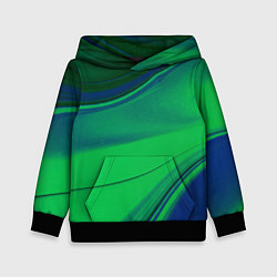 Толстовка-худи детская Зелёно-синий песок и блёстки, цвет: 3D-черный