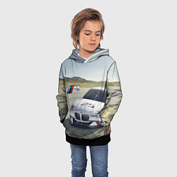 Толстовка-худи детская Спортивная бэха на гоночной трассе, цвет: 3D-черный — фото 2