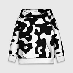 Толстовка-худи детская Камуфляж Cowskin крупный, цвет: 3D-белый