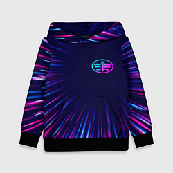 Толстовка-худи детская FAW neon speed lines, цвет: 3D-черный
