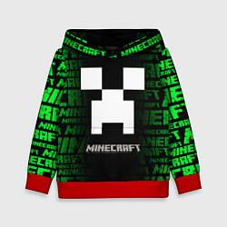 Толстовка-худи детская Minecraft - green creeper, цвет: 3D-красный