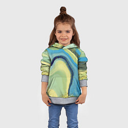 Толстовка-худи детская Сине-зеленый агат, цвет: 3D-меланж — фото 2