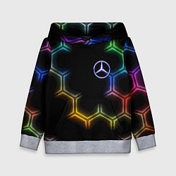 Толстовка-худи детская Mercedes - neon pattern, цвет: 3D-меланж