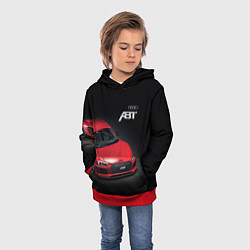 Толстовка-худи детская Audi quattro ABT autotuning, цвет: 3D-красный — фото 2