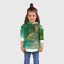 Толстовка-худи детская Изумрудная фантазия, цвет: 3D-белый — фото 2