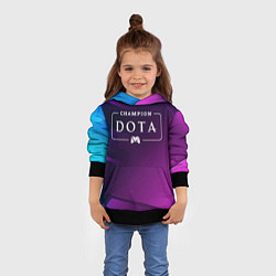 Толстовка-худи детская Dota gaming champion: рамка с лого и джойстиком на, цвет: 3D-черный — фото 2