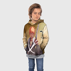 Толстовка-худи детская Блич : Тысячелетняя кровавая война, цвет: 3D-меланж — фото 2
