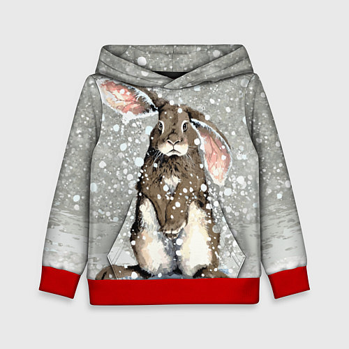 Детская толстовка Кролик Снежок Милый / 3D-Красный – фото 1