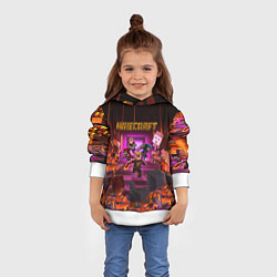 Толстовка-худи детская Minecraft art, цвет: 3D-белый — фото 2