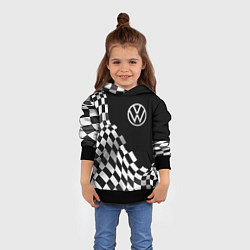 Толстовка-худи детская Volkswagen racing flag, цвет: 3D-черный — фото 2